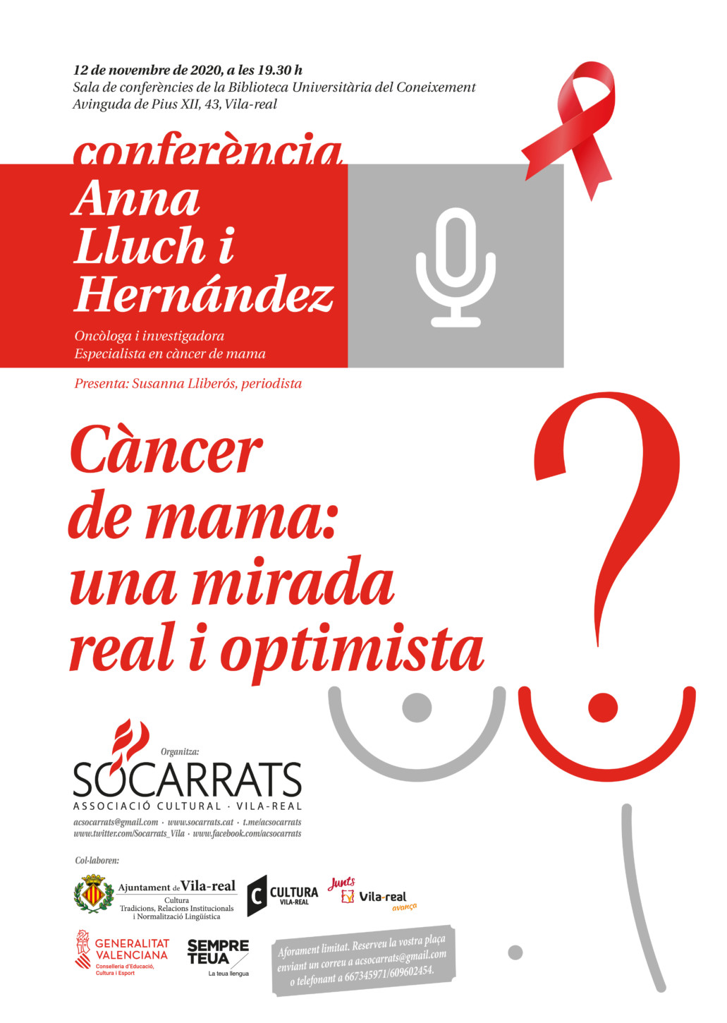 «Càncer de mama: una mirada real i optimista», conferència d’Anna Lluch